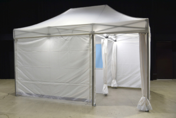 防災用テント設営例、利用例