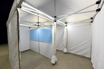 防災用テント設営例、利用例