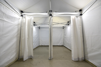 防災用テント設営例、利用例