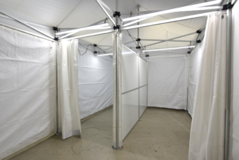 防災用テント設営例、利用例